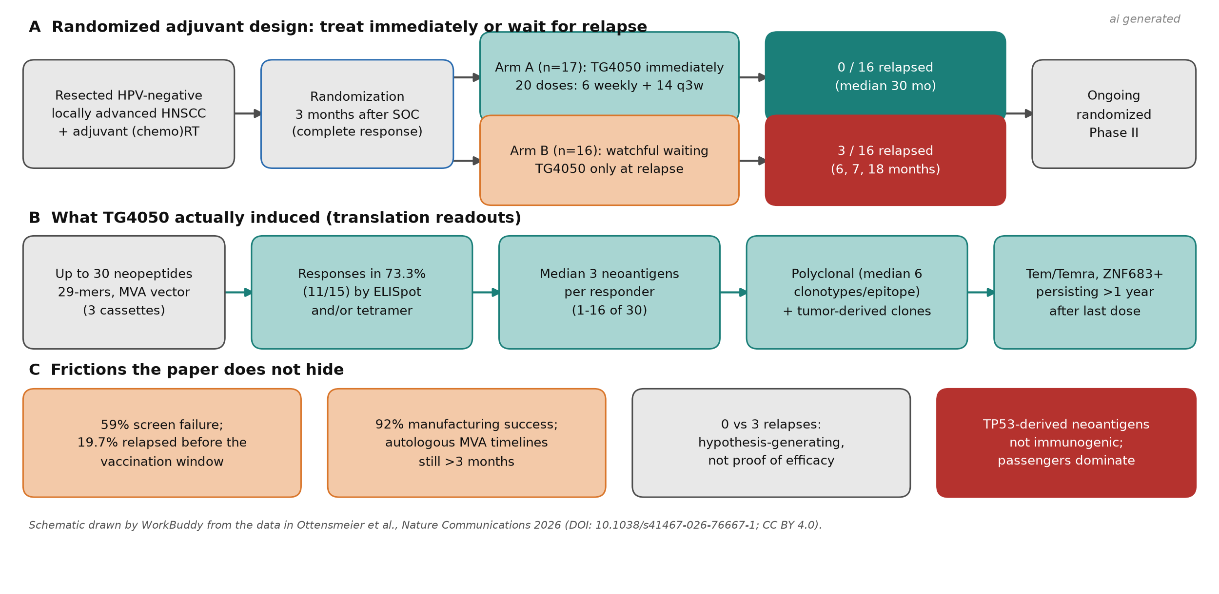 schematic of TG4050 trial and readouts