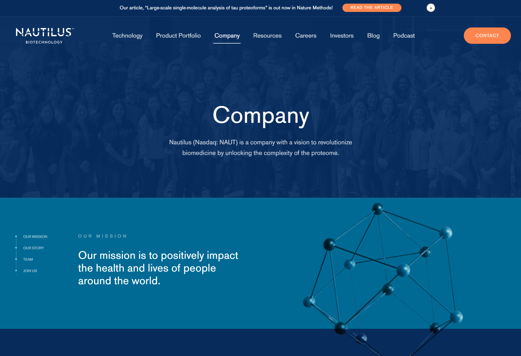 Nautilus company page screenshot