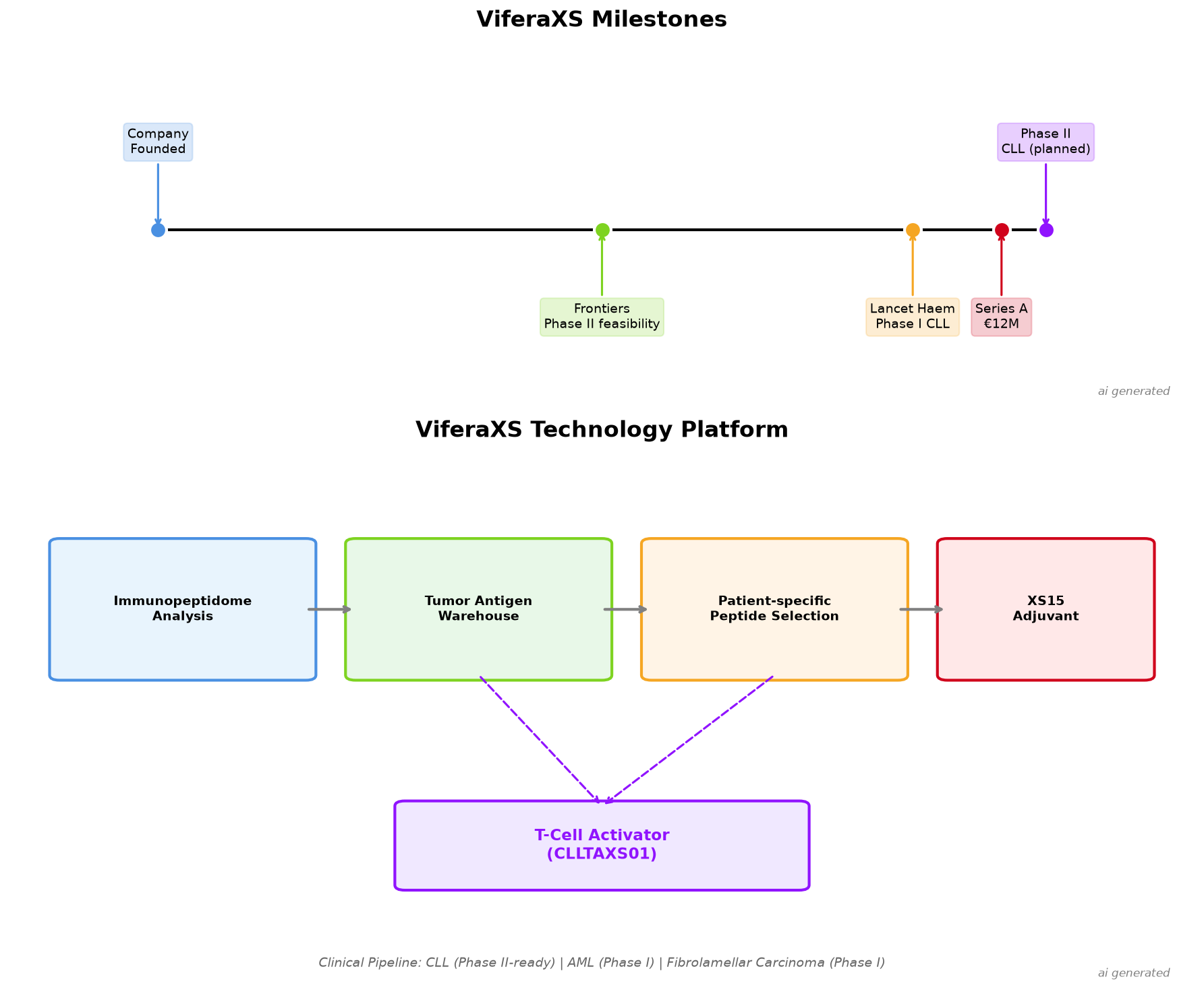 ViferaXS timeline and platform schematic