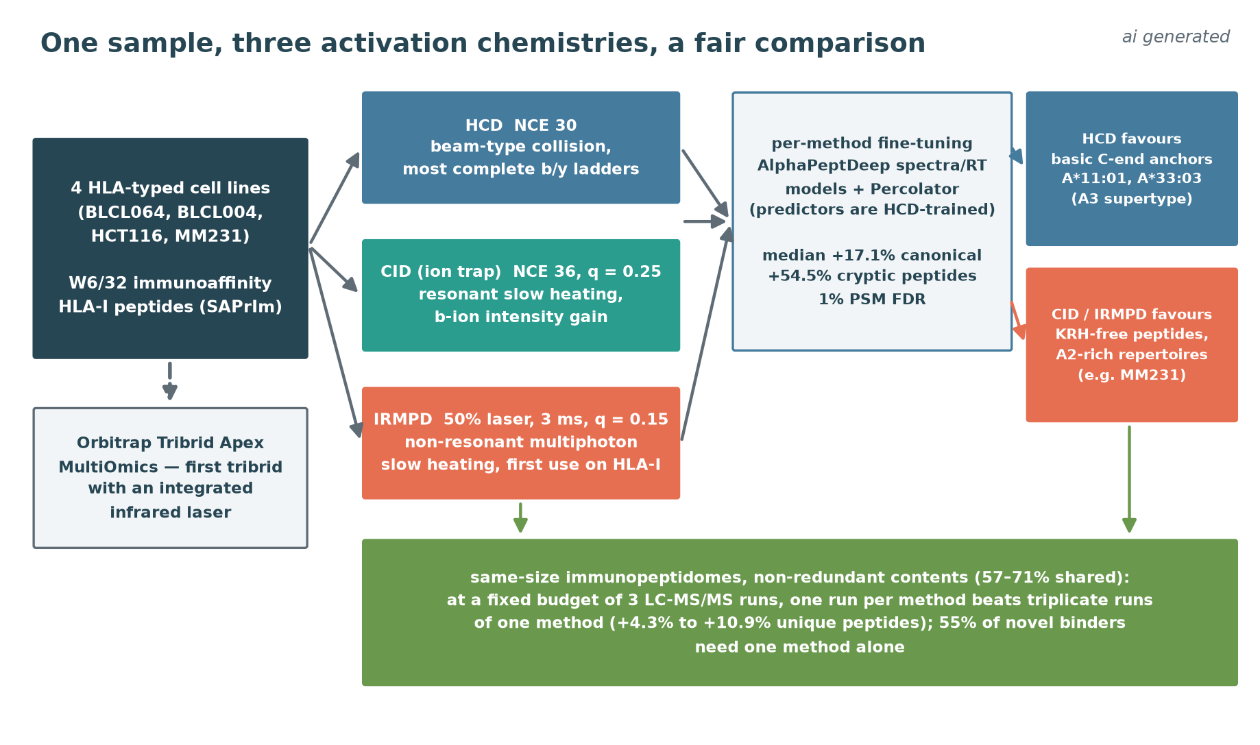 one sample, three activation chemistries